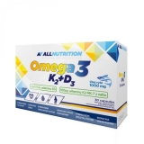 Allnutrition Omega 3 K2 + D3, рыбий жир 1000 мг + витамин K 100 мкг + витамин D 2000 МЕ, 30 капсул