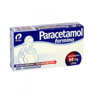 Paracetamol, Парацетамол Фармина 50 мг, свечи детские, 10 шт, обезболивающее, жаропонижающее