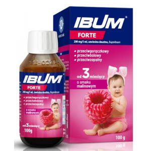 Ibum Forte, Ибум форте, 200 мг/5 мл, суспензия для приема внутрь, со вкусом малины, 100 мл