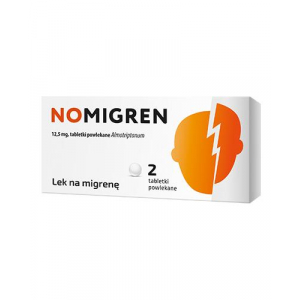 Nomigren,Номігрен 12,5 мг, від мігрені, 2 таблетки, вкриті оболонкою