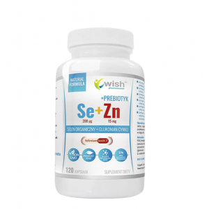 Wish, Органический селен 200 мкг + глюконат цинка 15 мг + пребиотик, 120 капсул