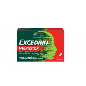 Excedrin Migra Stop 250 мг + 250 мг + 65 мг, 10 таблеток, покрытых пленочной оболочкой