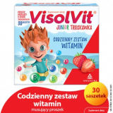 VisolVit Junior Strawberry, витамины для детей старше 3 лет, шипучий порошок со вкусом клубники, 30 пакетиков,популярные