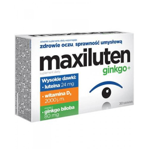 Maxiluten Ginkgo+, Максилутен Гинкго+ - 30 таблеток ДЛЯ зрения и концентрации,   популярные