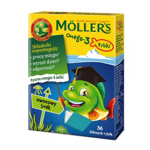 Tran Mollers Omega-3 Рыба, фрукты, 36 штук,     популярные