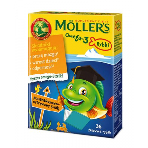 MOLLERS OMEGA-3 Fish со вкусом апельсина и лимона - 36 шт (рыба-желе)
