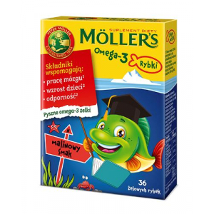 Tran Mollers Omega-3 Рыба, малина, 36 штук,    популярные