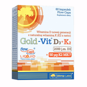 Olimp Gold-Vit D3 + K2, витамин D 2000 МЕ + витамин K 50 мкг, 60 капсул