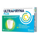 Ultrapiryna Plus, Ультрапирин Плюс 500 мг + 300 мг + 200 мг, шипучий порошок, 12 пакетиков