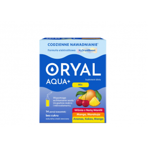 Oryal Aqua+ Смесь вкусов, без сахара, 14 пакетиков    новинки
