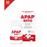 APAP EXTRA – Парацетамол 500 мг + кофеин 65 мг – 50 таблеток.*****