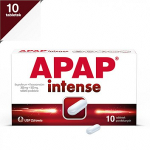Apap Intense - Парацетамол 500 мг + ибупрофен 200 мг, 10 таблеток От боли и лихорадки*****