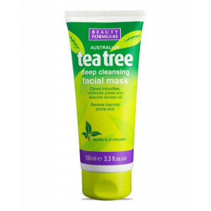 Beauty Formulas Очищающая маска для лица с чайным деревом, 100 мл,    новинки