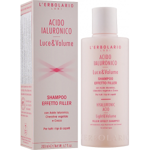 L'Erbolario Acido Ialuronico Luce e Volume, шампунь для волос, придающий объем и блеск, 200 мл,   новинки