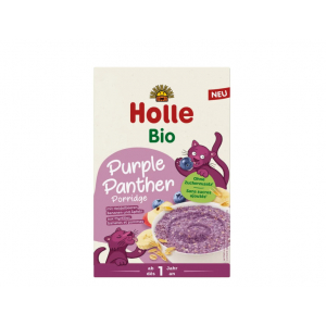 Holle Bio Purple Panther, цельнозерновая каша с черникой, бананом и яблоком, без молочных продуктов, для детей от 1 года, 200 г