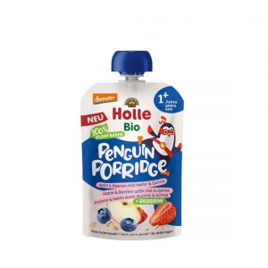 Овсяная каша Holle Bio Penguin, мусс в тюбике, яблоко и черника + овсяные хлопья и киноа, для детей от 1 года, 110 г Овсяная каша Holle Bio Penguin, мусс в тюбике, яблоко и черника + овсяные хлопья и киноа, для детей от 1 года, 110 г