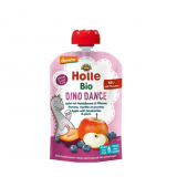 Holle Bio Dino Dance, мусс в тюбике, яблоко, черника, слива, после 6 месяцев, 100 г