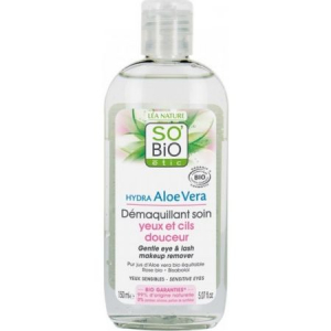 So'Bio Etic Hydra Aloe Vera, двухфазное средство для снятия макияжа с глаз, василек, 150 мл,   новинки