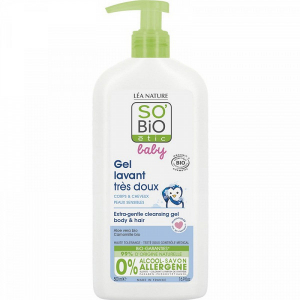 So'Bio Etic Baby, ультра-деликатный очищающий гель для тела и волос для младенцев и детей, 500 мл,    новинки