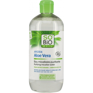 So'Bio Etic Hydra Aloe Vera, очищающая мицеллярная вода для комбинированной и жирной кожи, сок алоэ, 500 мл,   новинки