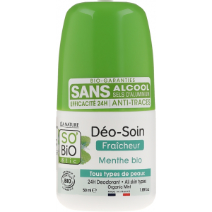 So'Bio Etic, Органический шариковый дезодорант с мятой, 50 мл,      новинки
