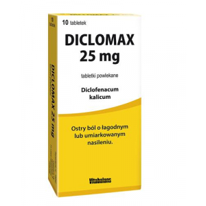 Diclomax,ДиклоМакс 25 мг - 10 таблеток - острая боль легкой и средней интенсивности