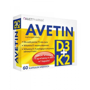 Avetin D3+K2, Аветин Д3+К2 - 60 капсул