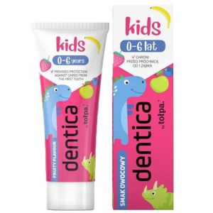 Dentica Kids, зубная паста для детей 0-6 лет, со вкусом фруктов, 50 мл         новинки