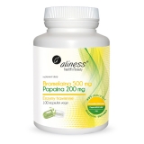 Aliness Bromelain 500 мг + папаин 200 мг, 100 растительных капсул