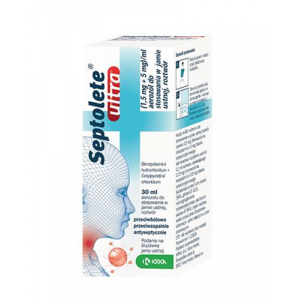 Septolete Ultra, Септолете Ультра (1,5 мг + 5 мг)/мл, спрей для приема внутрь, раствор, 30 мл*****