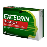 Excedrin Migra Stop 250 мг + 250 мг + 65 мг, 10 таблеток, покрытых пленочной оболочкой