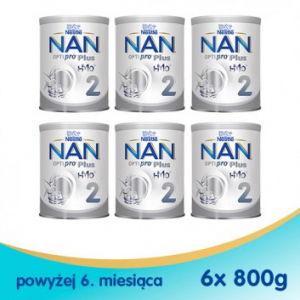 Молоко Nestle NAN OPTIPRO Plus 2 HM-O для грудных детей старше 6 месяцев - 6 x 800 г (банка)