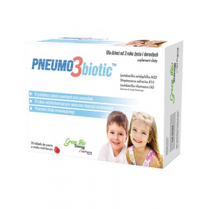 Green Bio Pneumo 3 Biotic со вкусом малины, 32 таблетки для рассасывания   новинки