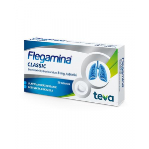 Flegamina Classic,Флегамина Классик 8 мг, 20 таблеток Отхаркивающее действие