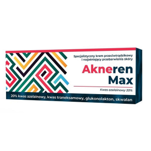 Akneren Max, Акнерен Макс, специализированный осветляющий крем против акне и пигментных пятен, 30 г   ноаинки