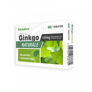 Erbafarm Ginkgo Naturale - 60 таблеток. Для памяти и концентрации 