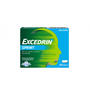 Excedrin Sprint, Экседрин Спринт 500 мг, 24 таблетки  новинки 
