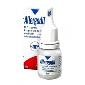 Allergodil, Аллергодил 0,5 мг Глазные капли – 6 мл. При аллергическом конъюнктивите.