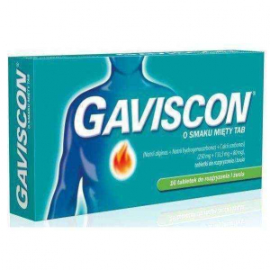 Gaviscon Гевискон со вкусом мяты Таб 250 мг + 133,5 мг + 80 мг, 16 жевательных таблеток