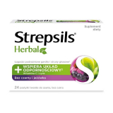 Strepsils, (Стрепсилс) со вкусом бузины и эхинацеи, без сахара, 24 пастилки   новинки