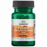 Swanson Folate, Quatrefolic фолат, фолиевая кислота 800 мкг, 30 капсул