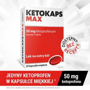 Ketokaps Max,Кетокапс Макс 50 мг - 20 капсул