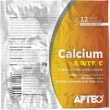Кальций и витамин С, Apteo, апельсиновый ароматизатор, 12 шипучие таблетки