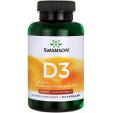 Витамин D3 1000IU, Swanson, 250 капсул