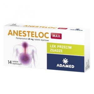 Anesteloc Max, Анестелок Макс 20 мг, 14 таблеток, лечения симптомов рефлюкса