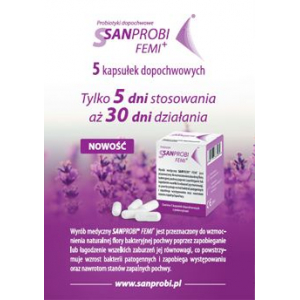 Sanprobi Femi +, пробиотик, 5 вагинальных капсул                   