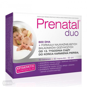 Prenatal  Duo,Prenatal Classic 30 таблеток,+ Prenatal DHA, 60 капсул                     