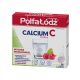 PolfaŁód Laboratories Calcium C, ароматизатор малины, 16 шипучих таблеток