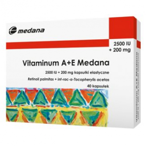 Витамин A + E Medana 2500 МЕ + 200 мг, 40 капсул