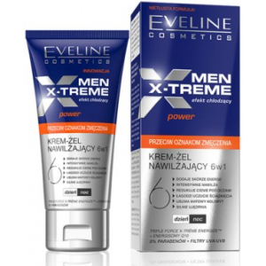 EVELINE MenX-Treme Power, крем-гель, увлажняющий от признаков усталости 6in1, 50ml